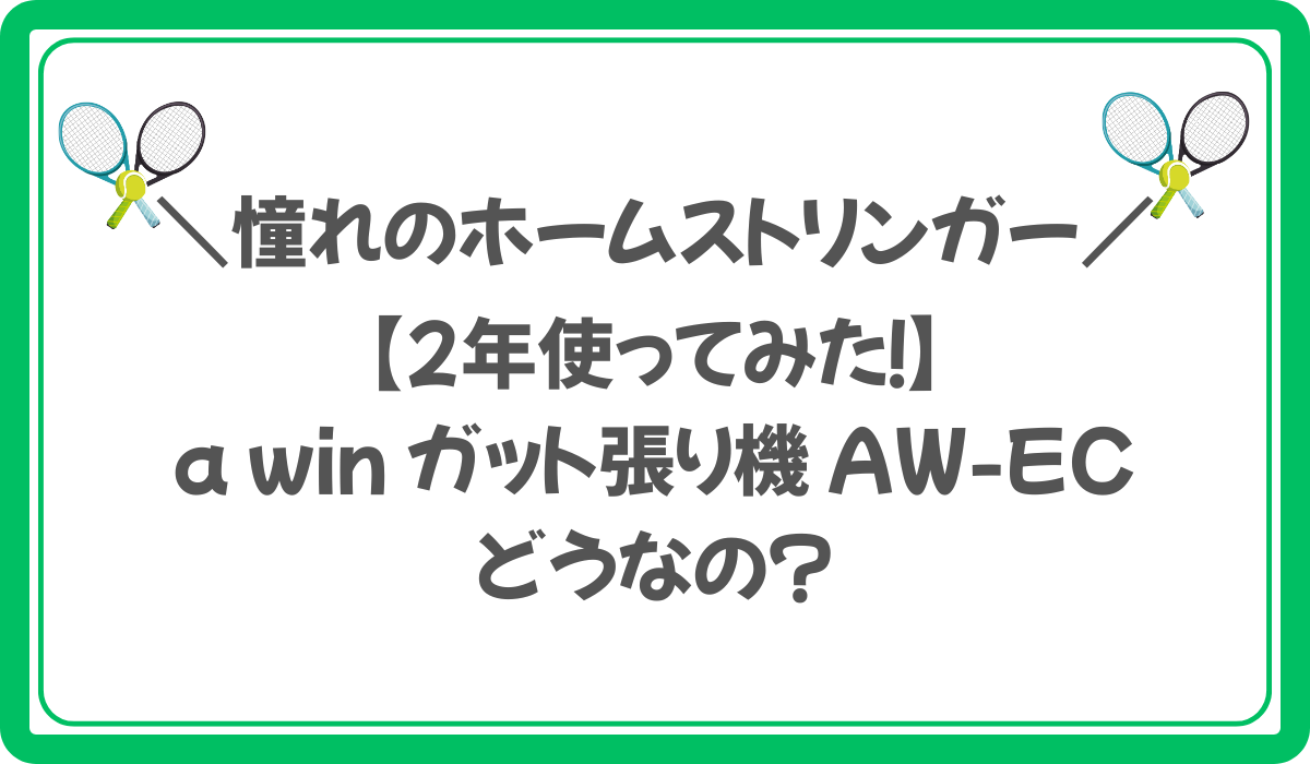 【2年使ってみた！】a win ガット張り機 AW-ECどうなの？